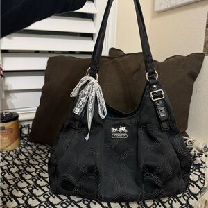 Coach Black Shoulder Bag with Silver Hardware